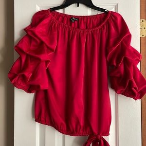 Pre-loved Red Blouse by Preluder in Size Small